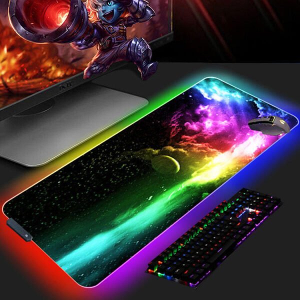 RGB LED Gaming Mouse Pad – Soft Non-Slip Rubber Mat with Dynamic Lighting for Keyboard & Computer Accessories