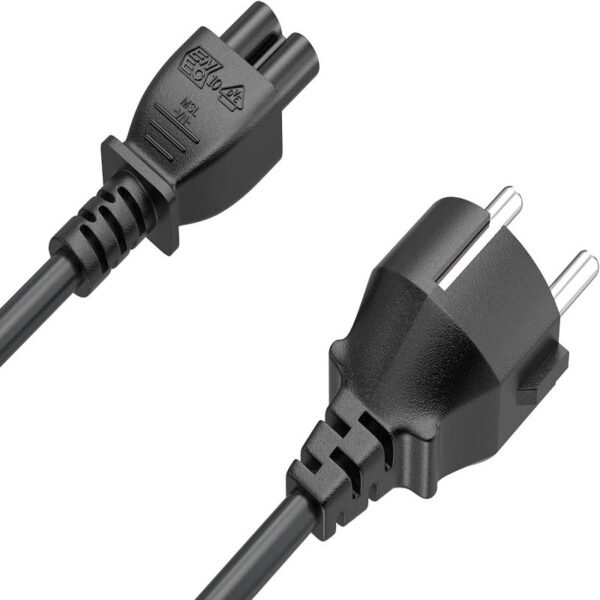 1.5M / 1.8M EU Plug C5 2-Pin AC Laptop Power Cord – IEC Computer Charger Extension Cable, 100% Pure Copper