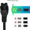 1.5M / 1.8M EU Plug C5 2-Pin AC Laptop Power Cord – IEC Computer Charger Extension Cable, 100% Pure Copper