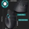 JOMAA Ergonomic 2.4G Wireless & Bluetooth Dual Mode Mouse – Silent Vertical Gaming Mouse for Right-Handed Users