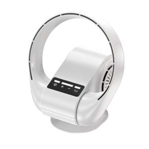 H2a3ec84dbfe94438ab742f3b77e028b53.jpg Bladeless Air Wall-Mounted Fan – Modern Design, Desktop & Wall Use, USB Rechargeable 4000mAh Battery, Remote Control