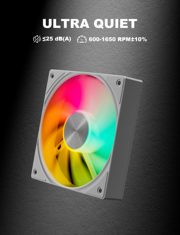 H369772ebc3964614a08b072107e6a4fbZ.png UpHere 5V 3-PIN ARGB 120mm PWM PC Case Fans – Quiet Cooling, 1650 RPM