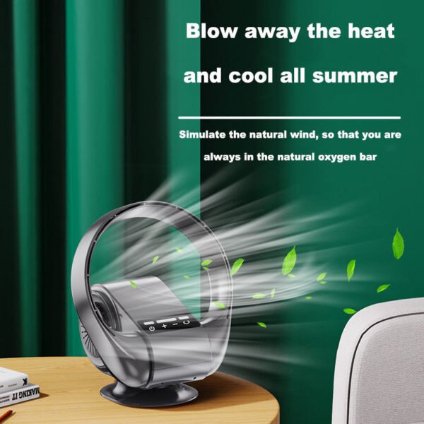 H4d378f49f0a444599115e5226c6a5ac95.jpg Bladeless Air Wall-Mounted Fan – Modern Design, Desktop & Wall Use, USB Rechargeable 4000mAh Battery, Remote Control
