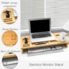BSTW Bamboo Laptop Table & Monitor Stand Tower – Eco-Friendly Height-Increasing Desk with Storage Rack for Home Office