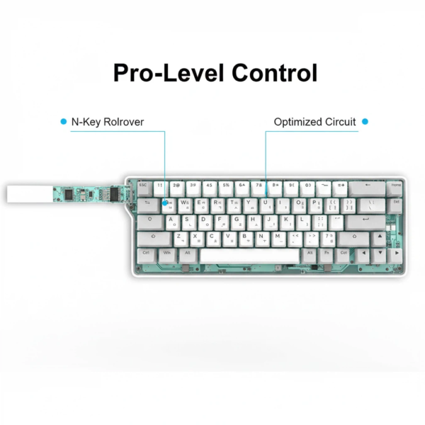 OEM 68-Keys Wired RGB Mechanical Gaming Keyboard – Compact Layout, NKRO, USB Type-C, Magnetic Base