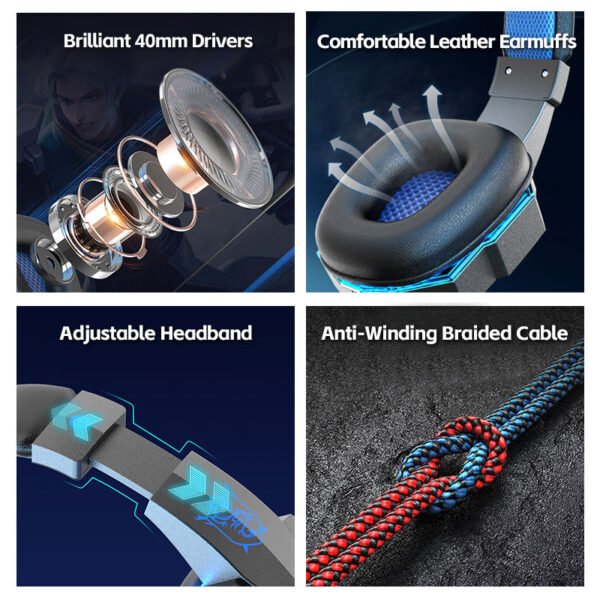 He9cd030f4277468a9c12a2e603bea2daK.jpg SY830mv Gaming Headset with Mic – High-Quality Bass 3D Stereo Headphones for PC & PS4