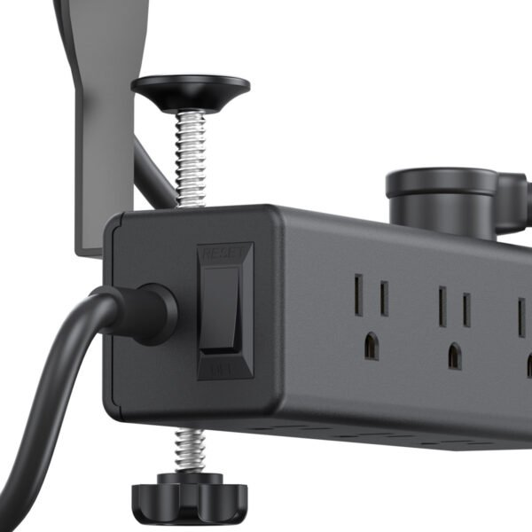 Heea69b1bca6b4546b48c87af322b73c2B.jpg Dual-Layer Desktop Edge Mount Surge Protector – 13 AC Outlets, 4 USB Ports (2 USB-C) for Office & Home