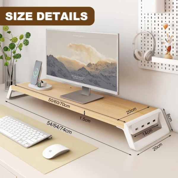Monitor Riser with Built-in USB Ports – Ergonomic Stand for Laptop & PC