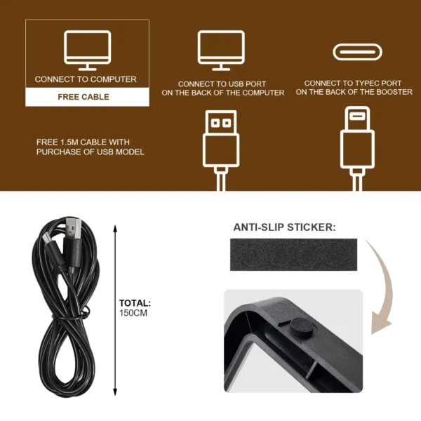 Monitor Riser with Built-in USB Ports – Ergonomic Stand for Laptop & PC