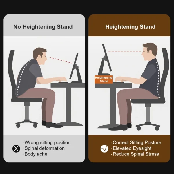 Monitor Riser with Built-in USB Ports – Ergonomic Stand for Laptop & PC