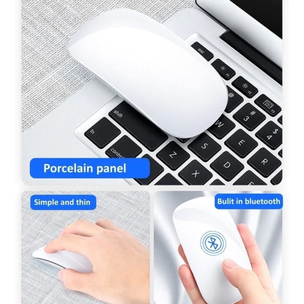 Wireless Bluetooth Rechargeable Silent Multi-Arc Touch Mouse Ultra-Thin Mouse for MacBook / Laptop