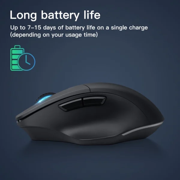 GOOJODOQ 2.4GHz Ergonomic Scrolling Bluetooth Wireless Mouse